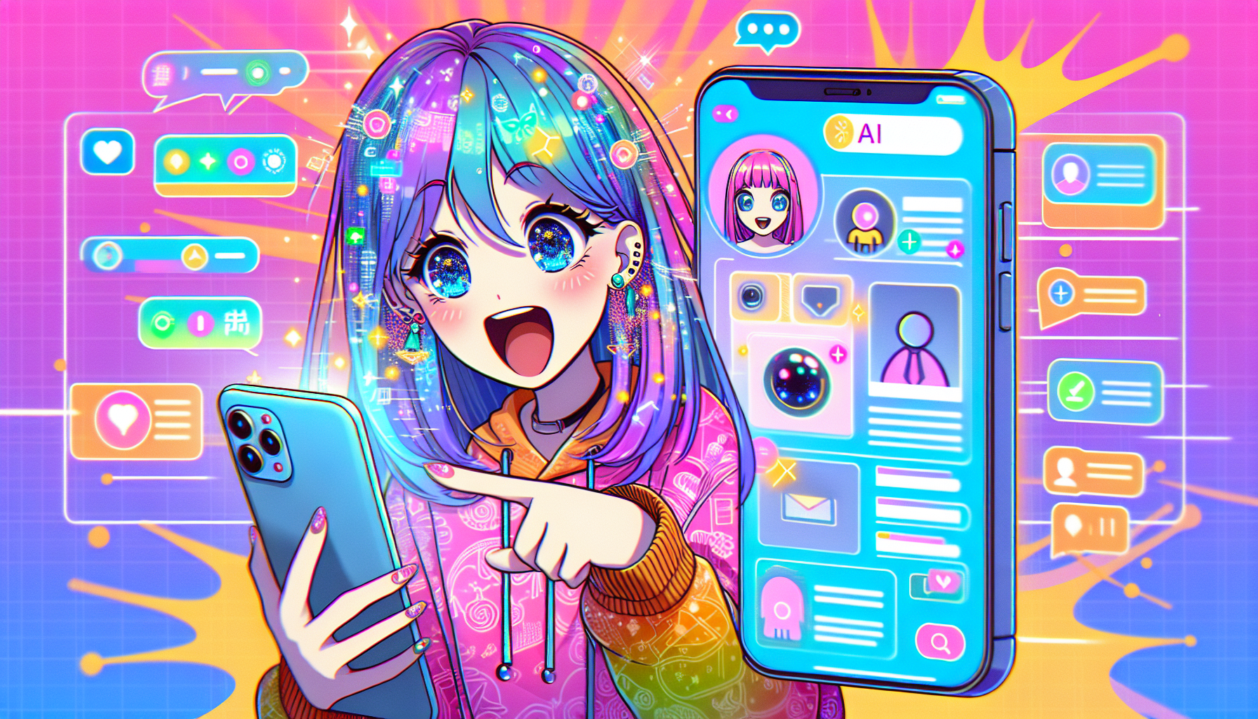 美少女AIが商品の機能を説明するシーン