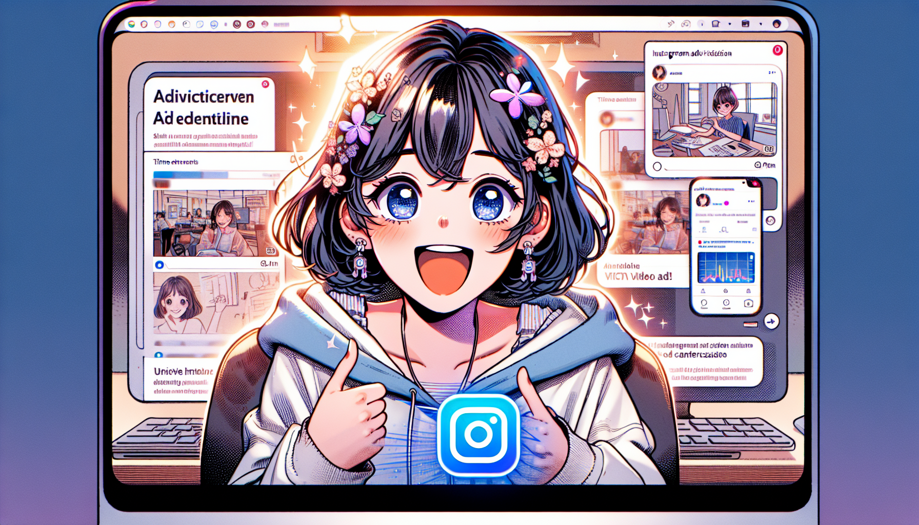 商品と美少女AIの対話シーン