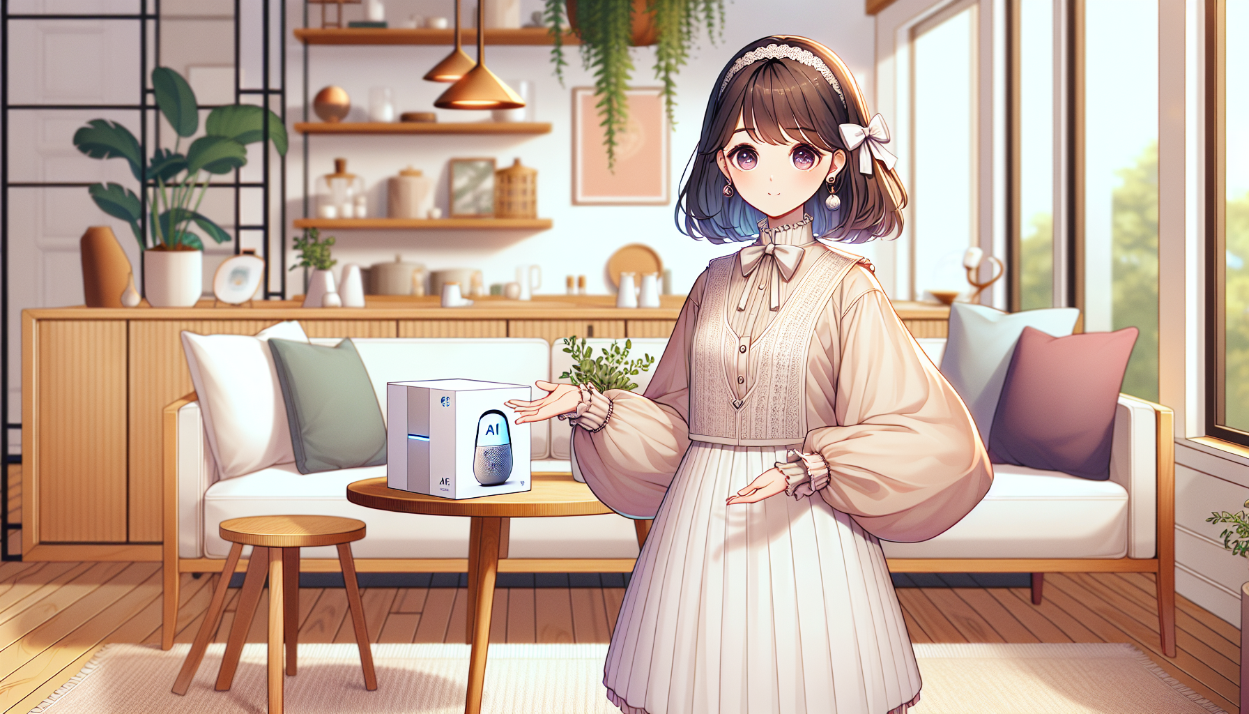 美少女AIが商品を紹介するイメージ